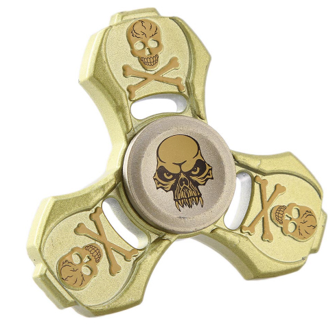 Pirate Style Aluminum Metal Fidget SPINNER Stress Reducer Toy for Autism Adult, Child (Gold)